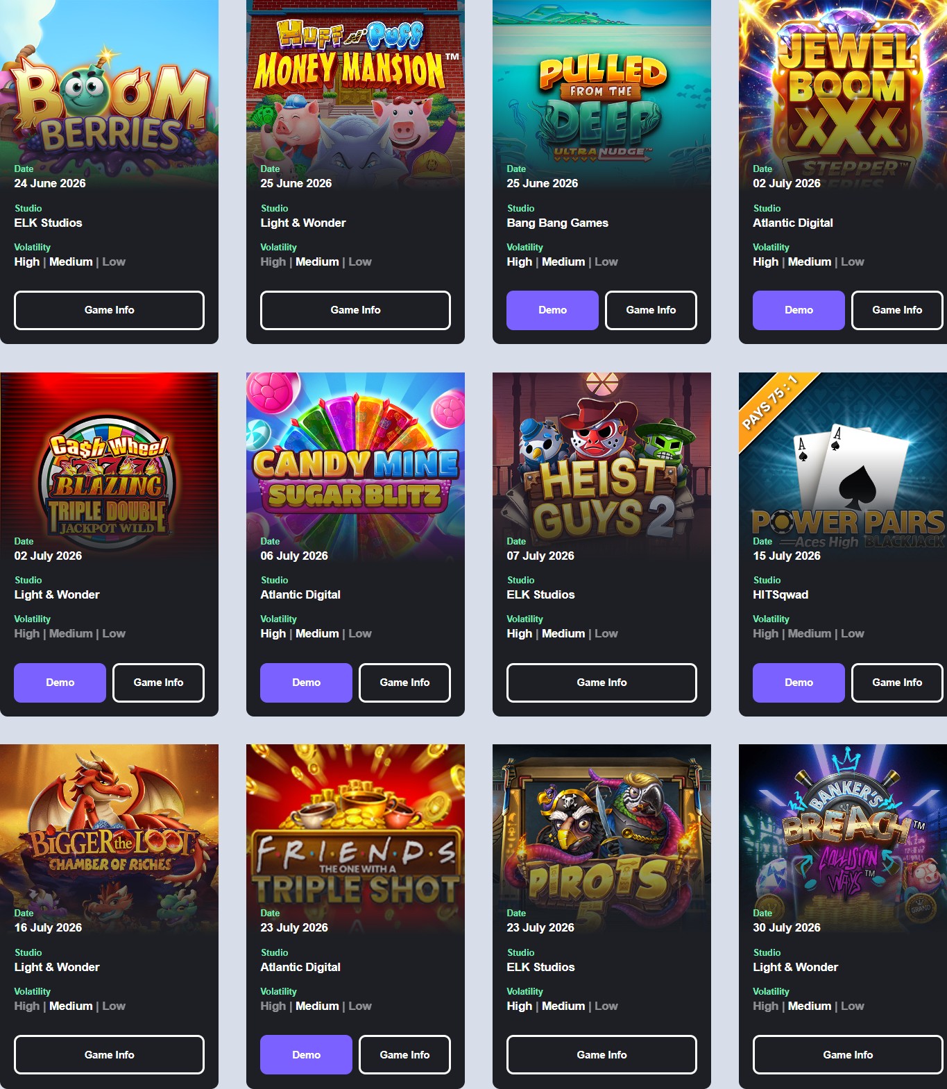 Light & Wonder game library