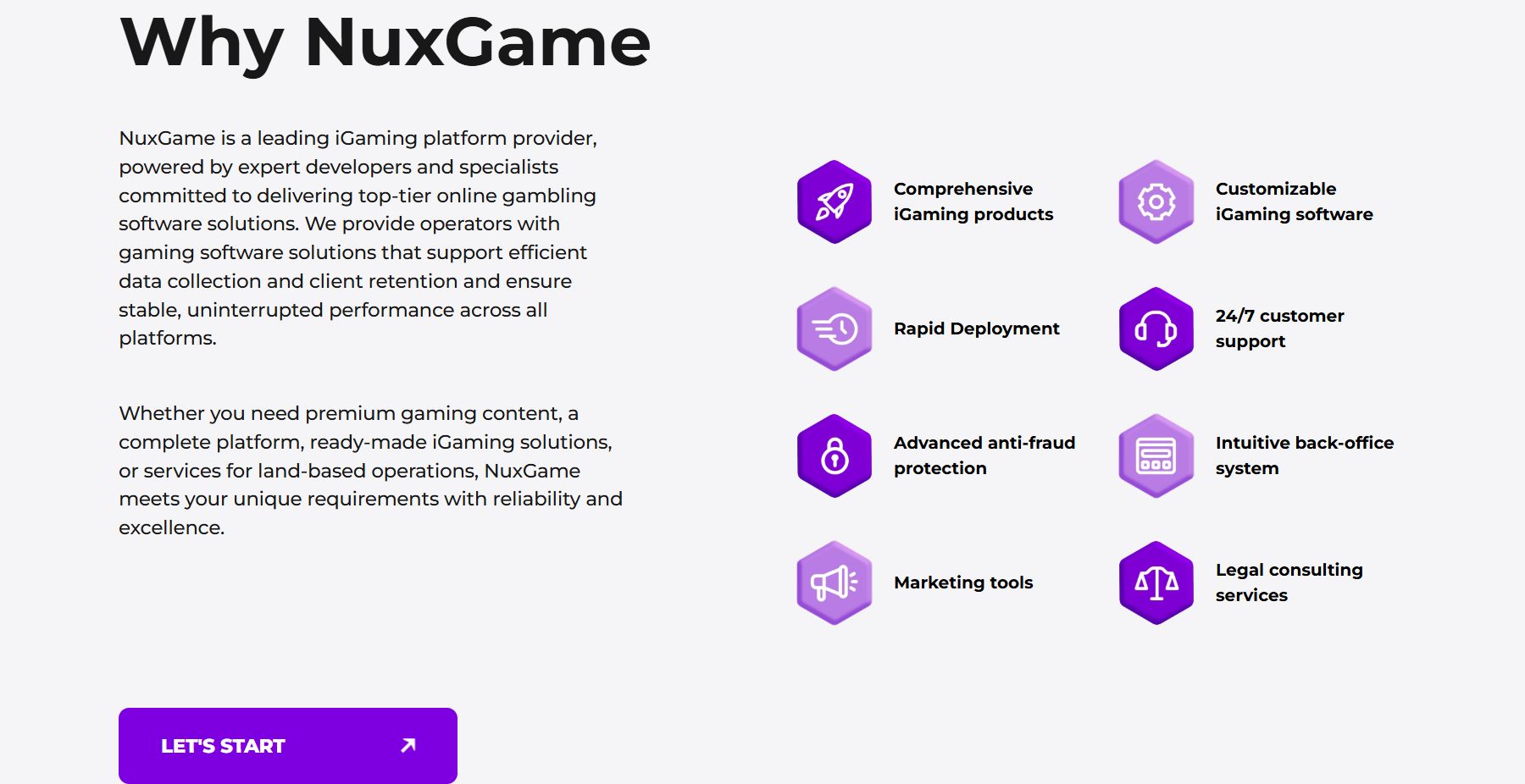 NuxGame product highlights